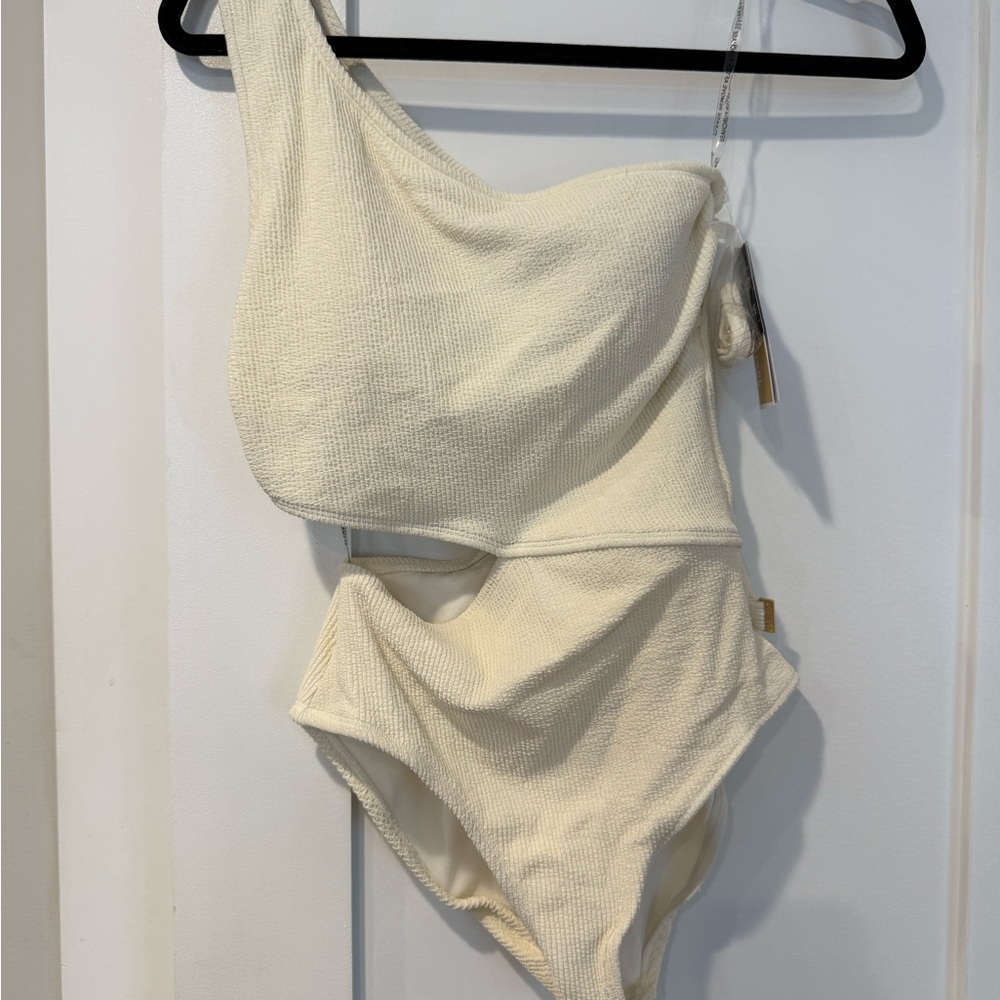 Michael Kors Bone One Shoulder Swimsuit